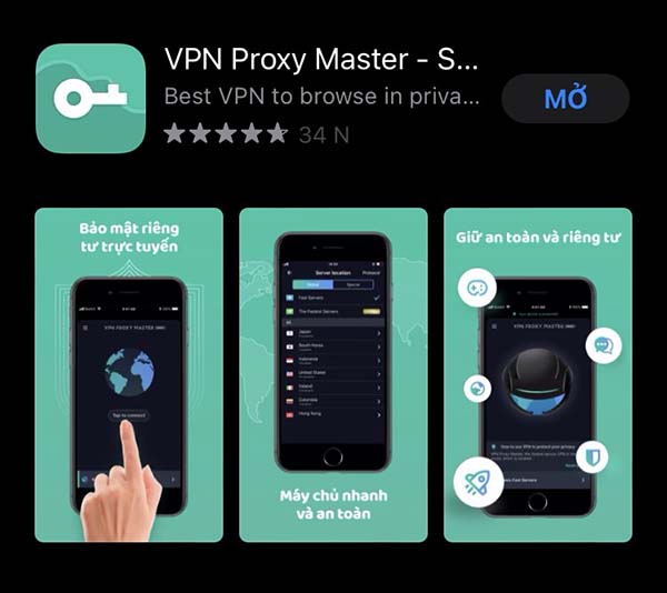 Tải VPN Proxy Master vào nhà cái bị chặn